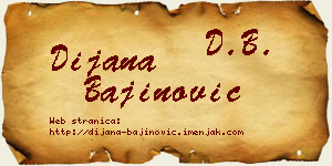 Dijana Bajinović vizit kartica